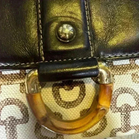 Gucci Horsebit canvas bamboo d ring continental wallet. - Picture 7 of 11